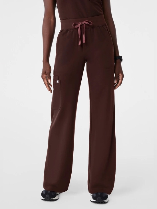 Figs Pants - NWT Figs Espresso Isabel High-Waisted Wide-Leg Scrub Pants